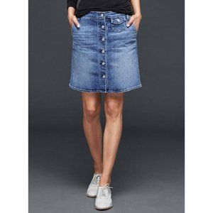 Gap 1969 26 Button Fly Denim Jean Skirt Boho Festival Summer Casual Y2K